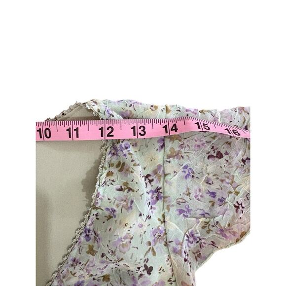 Vtg 90s City Triangles Floral Dress Green Purple Chiffon Cottagecore Fairy Sz S - Picture 7 of 13